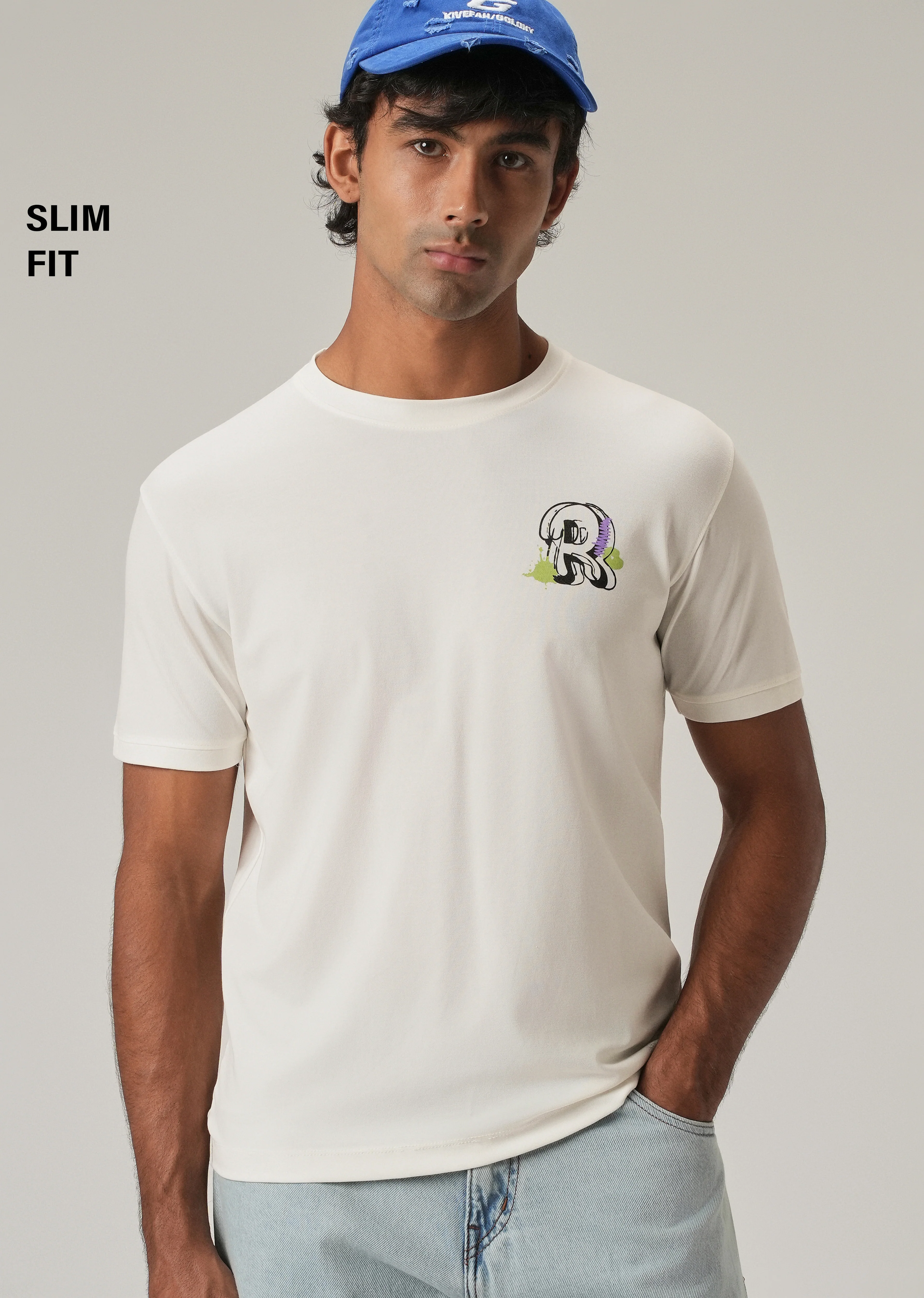 White Back Print Slim Fit T-Shirt - Image 7