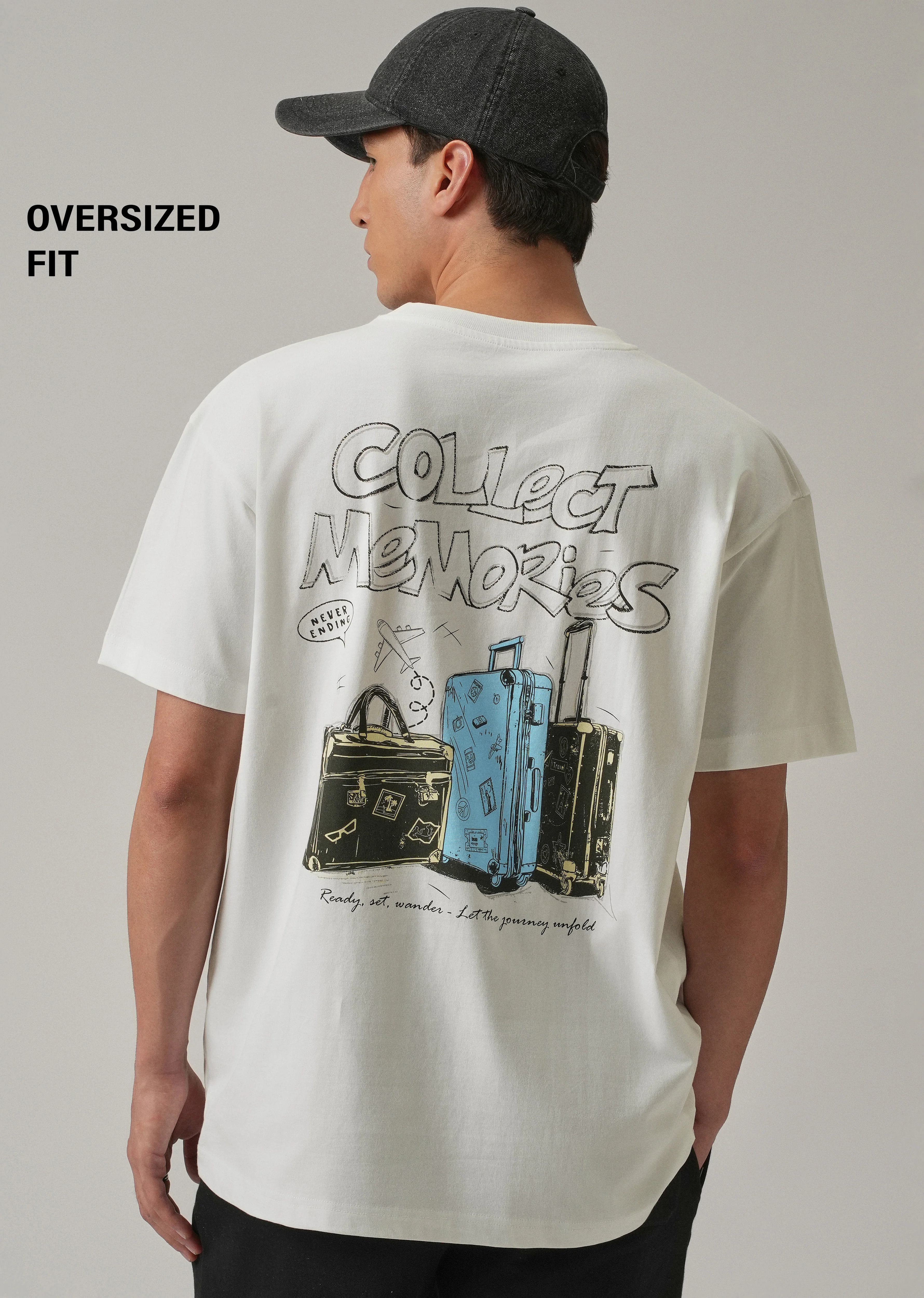 White Back Printed Oversized T-Shirt