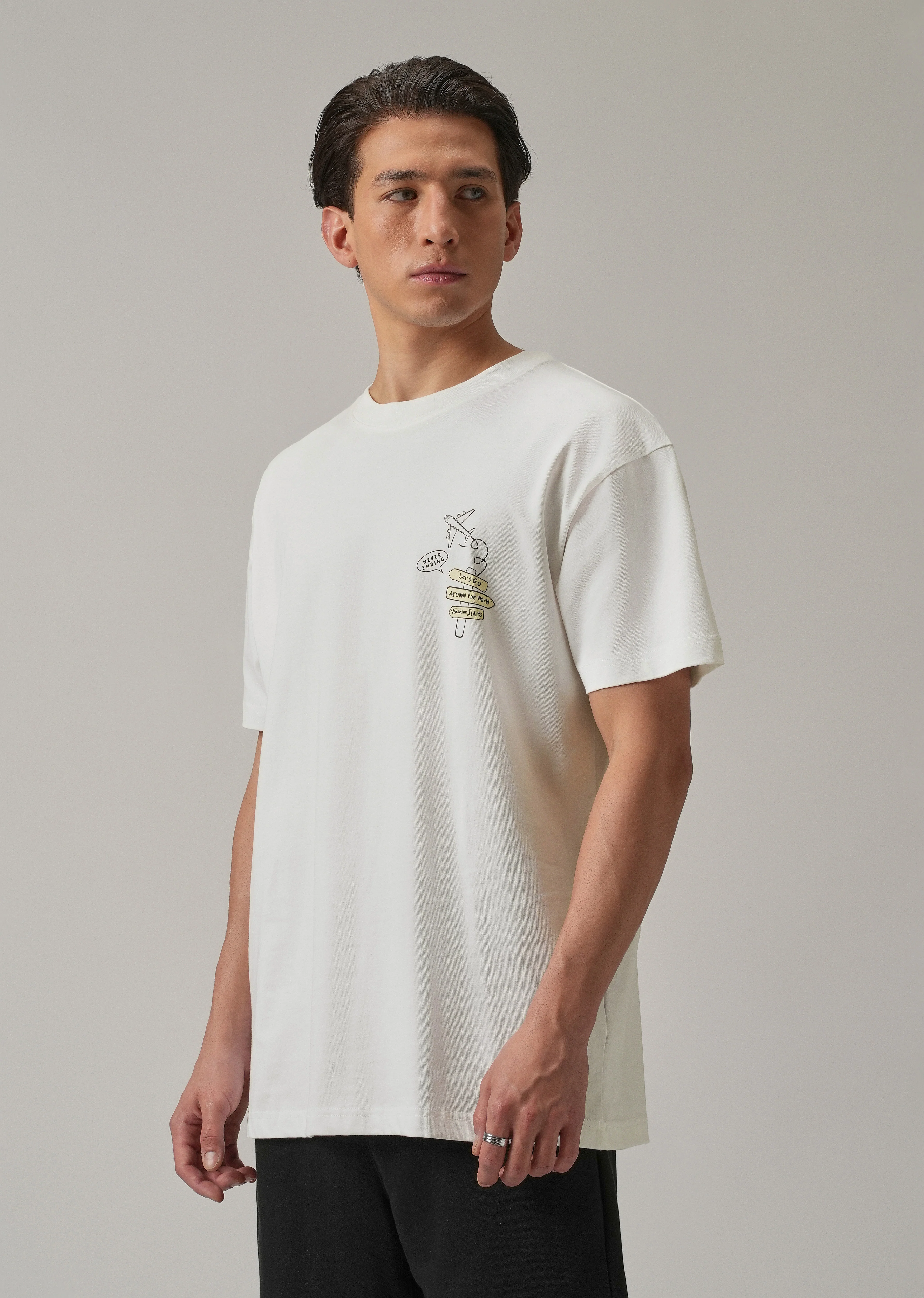 White Back Printed Oversized T-Shirt - Image 5