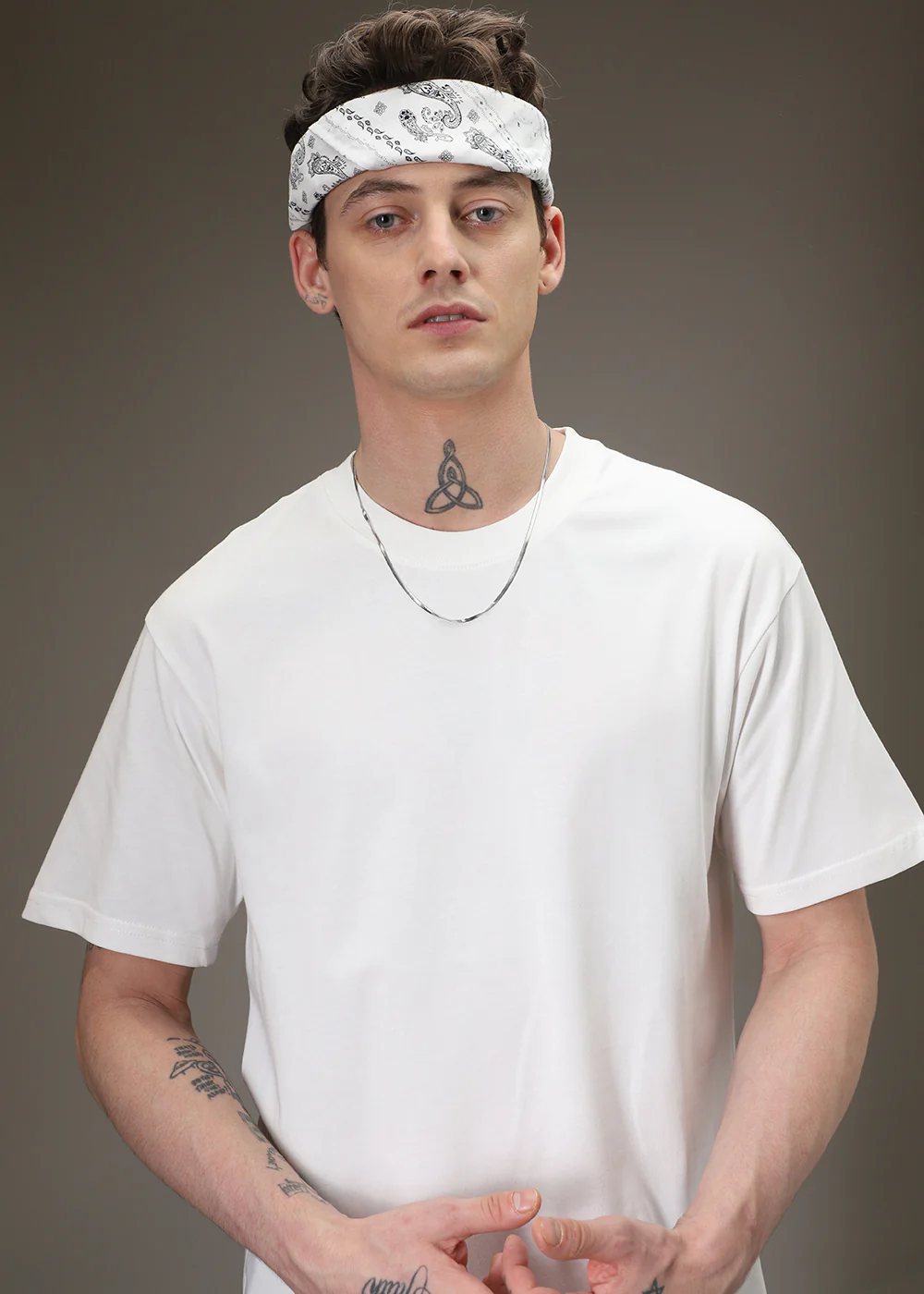 White Plain Basic Oversized T-shirt