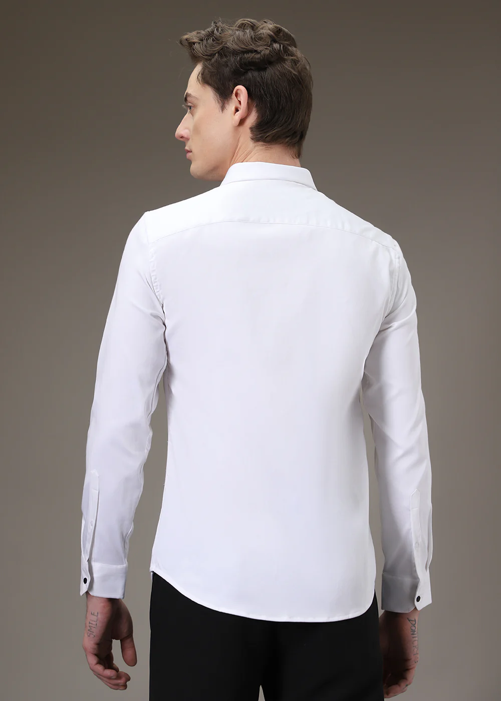 White Soar Eagle Sequin Designer Shirt - Image 5